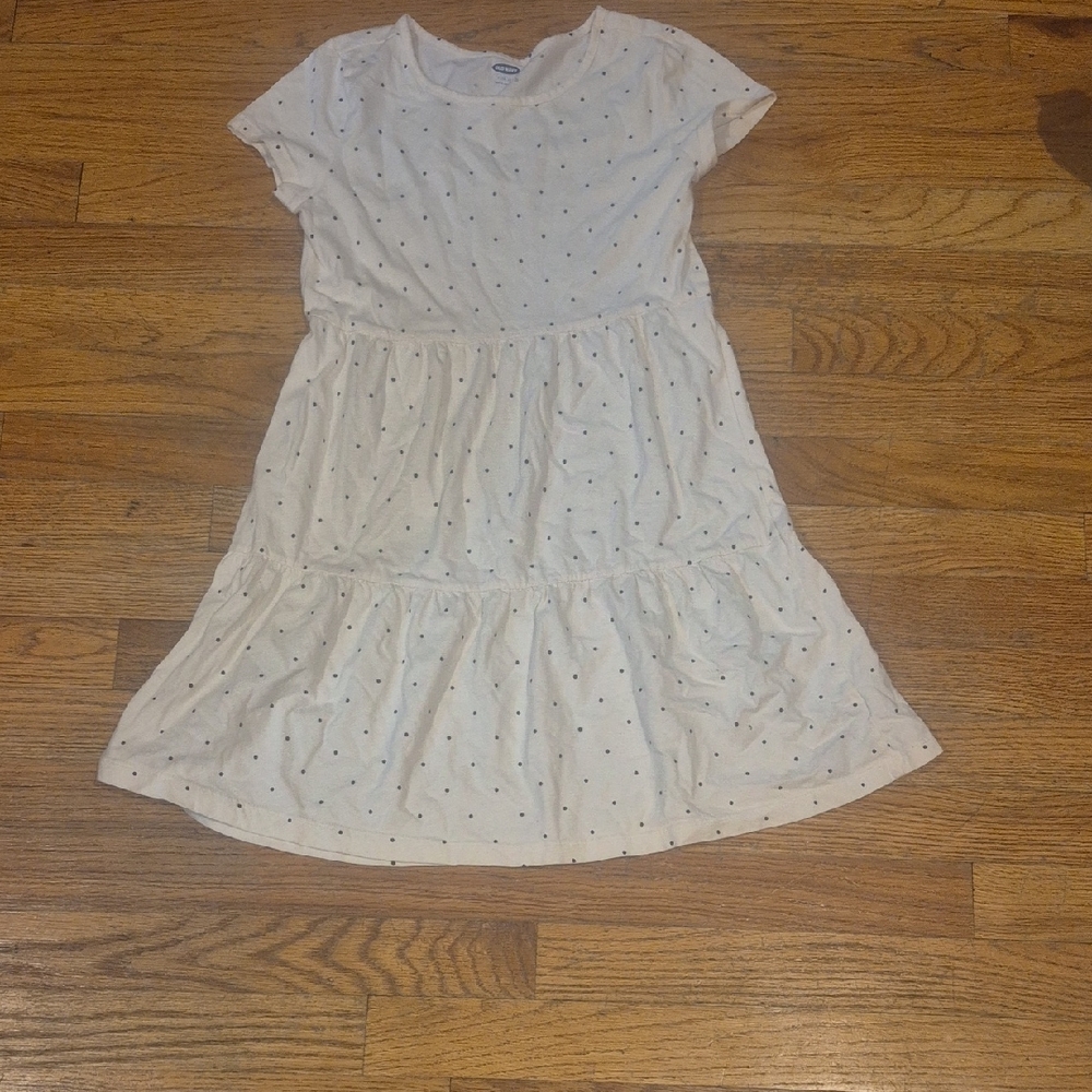 Old Navy White Dress with Black Polka Dots